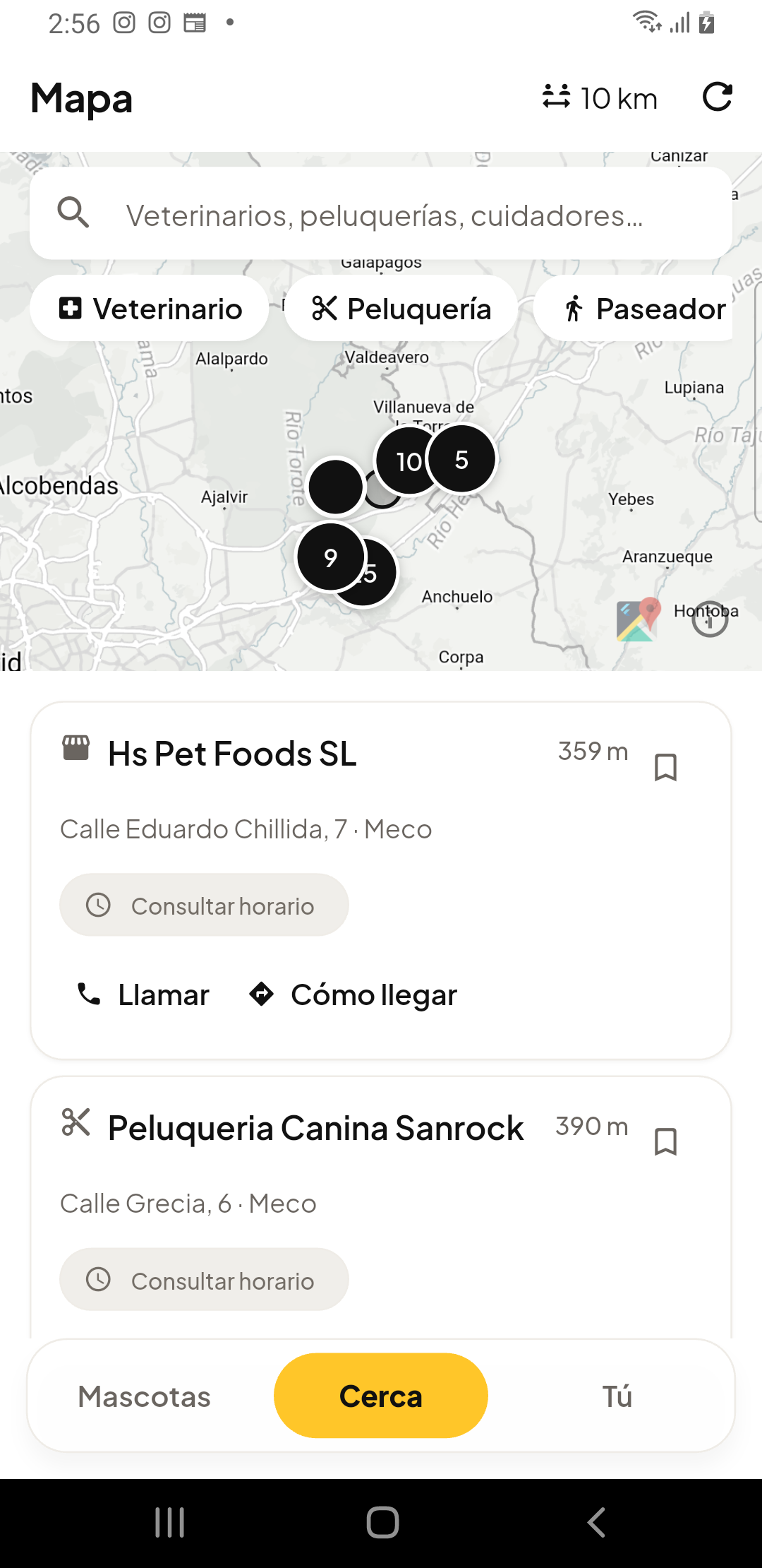 Directorio real de Trufa con mapa, categorías y negocios en Meco.
